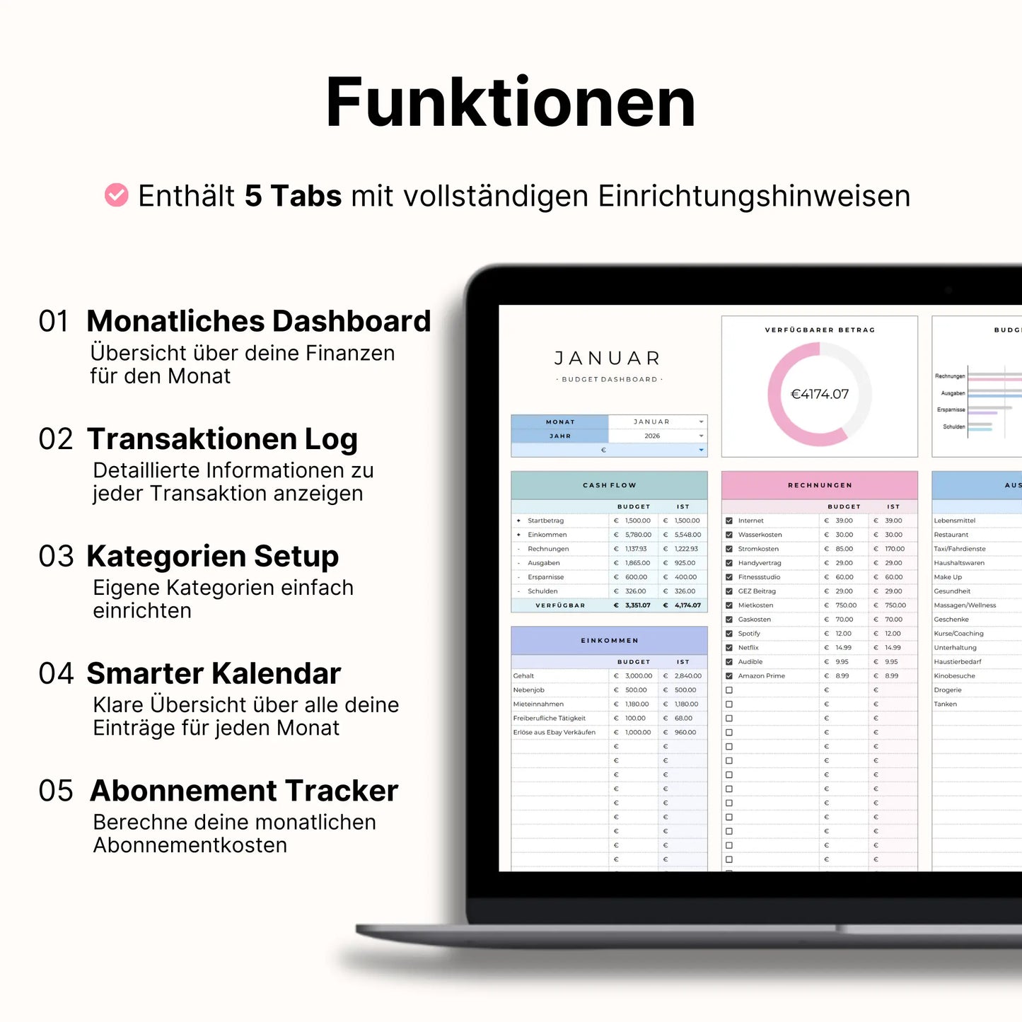 Haushaltsbuch Plus - Pink Edition