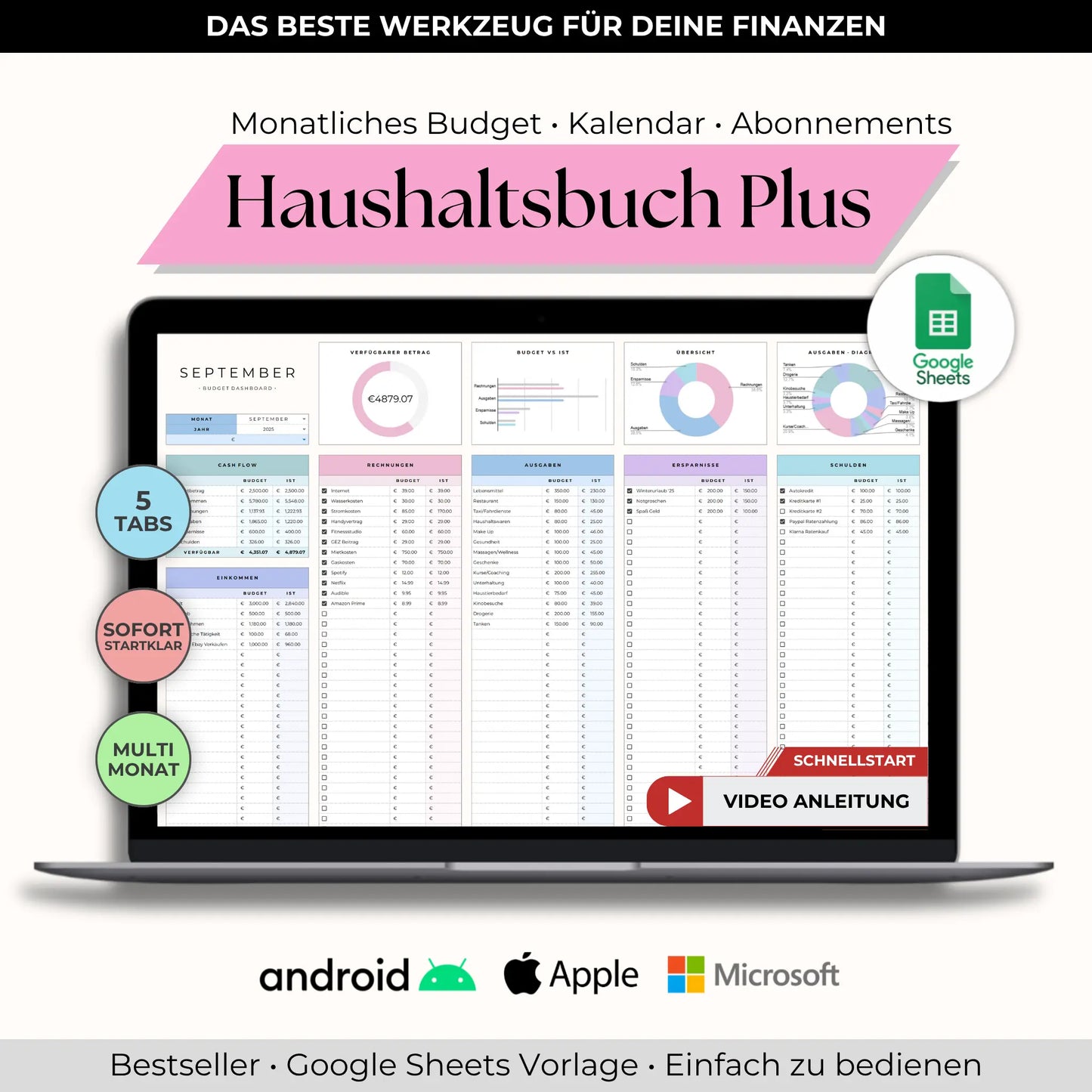 Haushaltsbuch Plus - Pink Edition