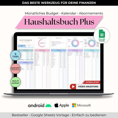 Haushaltsbuch Plus - Pink Edition